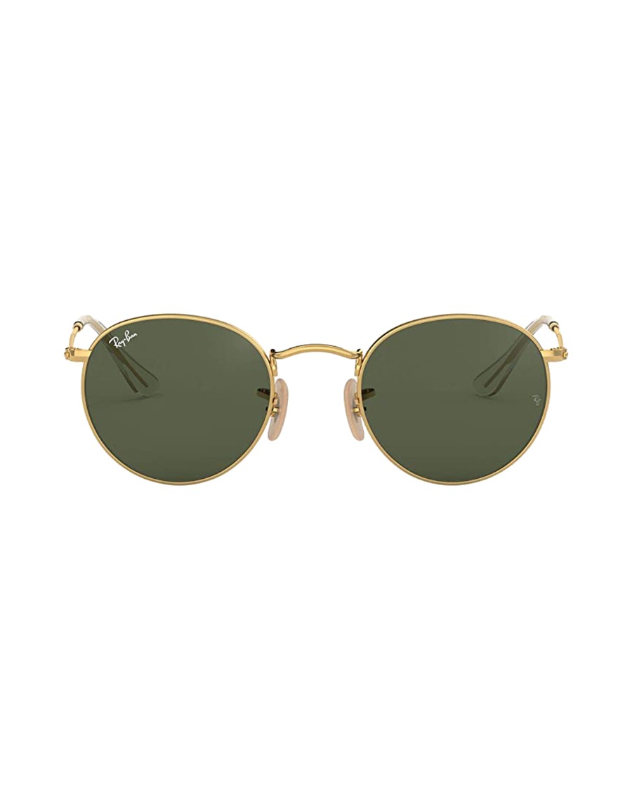 Ray-Ban Round Metal, gold frame, green lenses